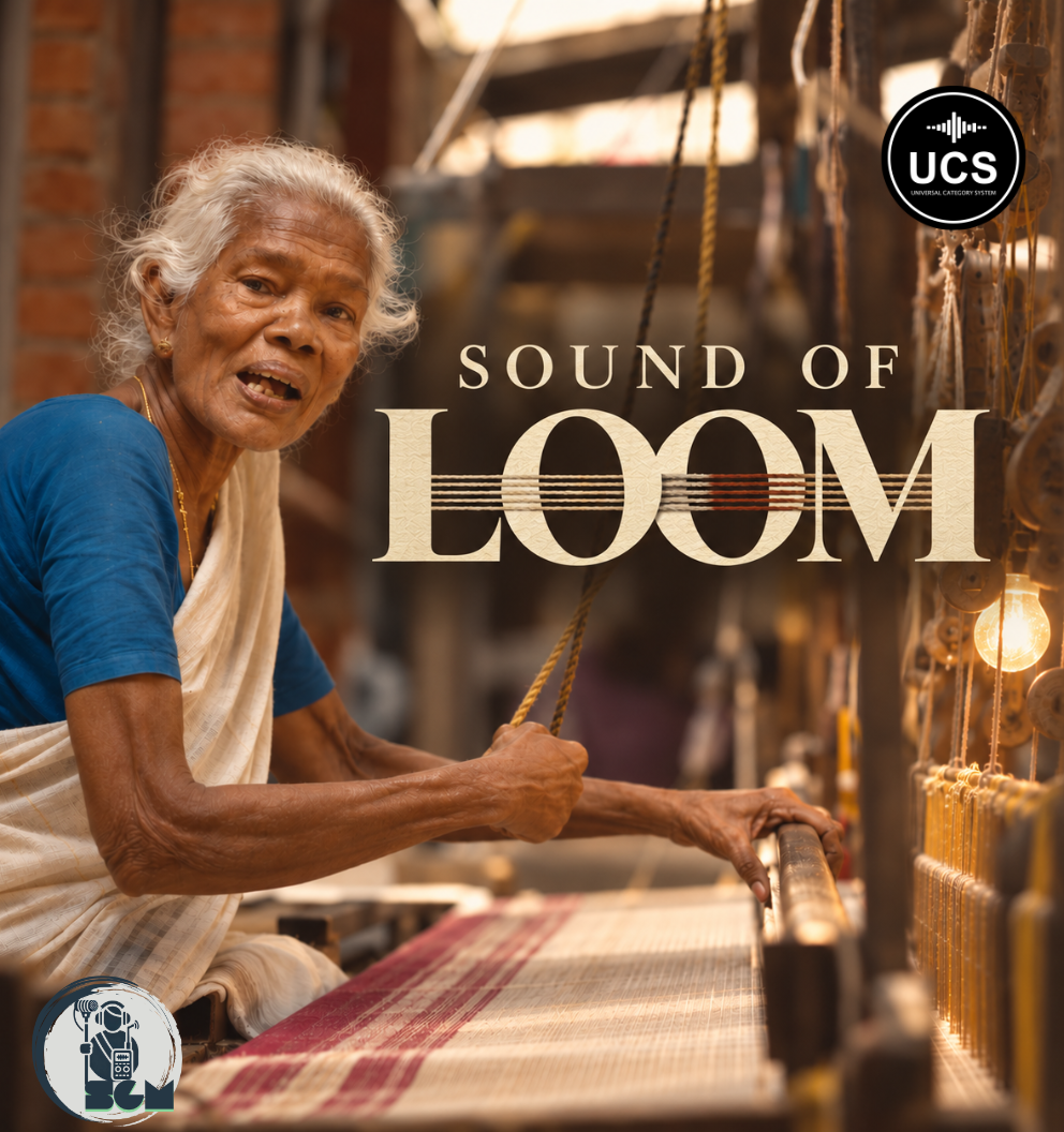 Sound of Loom cover featuring a woman working at a traditional loom